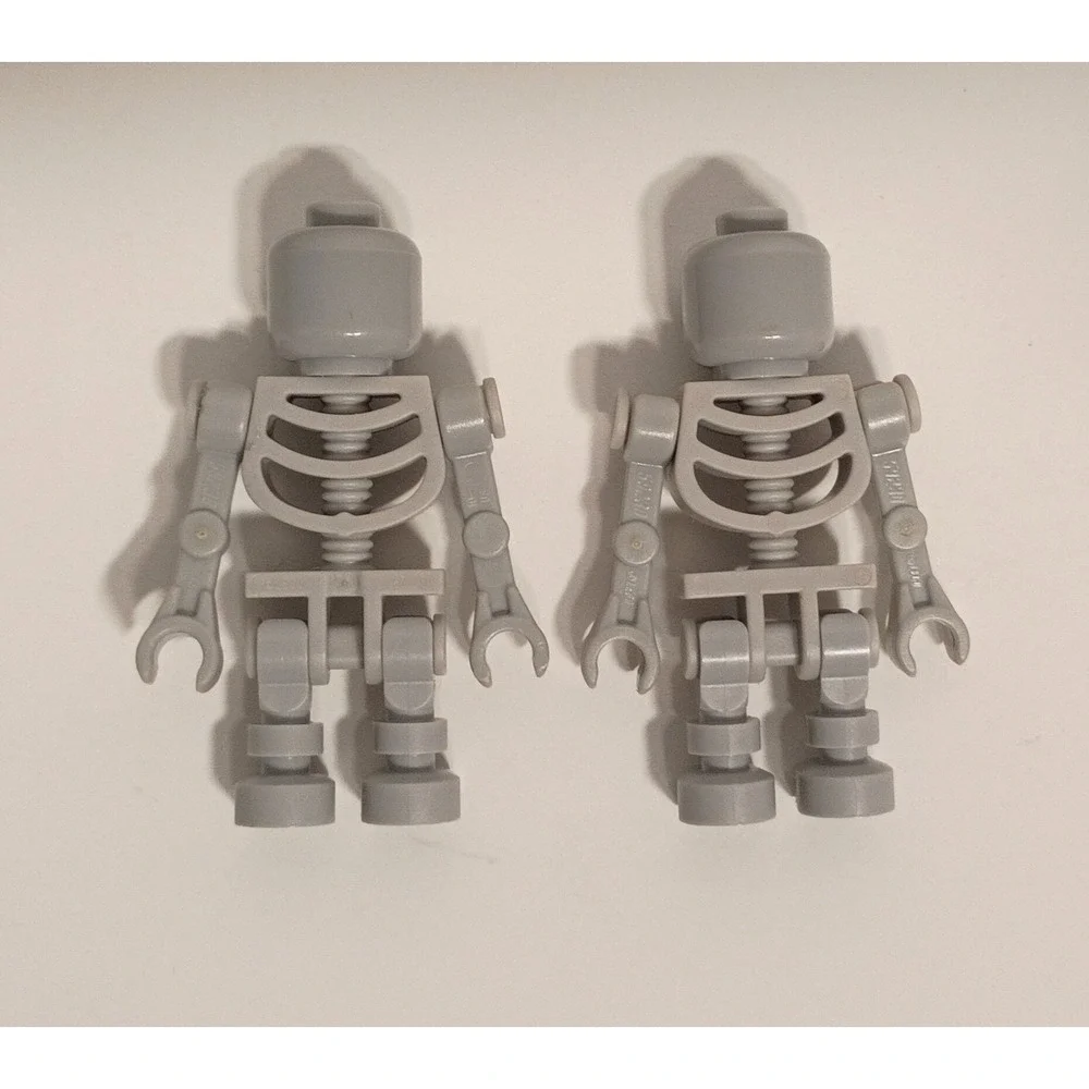 LEGO Monster Robot MINIFIG SKELETON w/Halloween Movie Metal Robo Skull Head X2